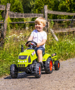 Falk Claas Arion 410 pedalinis traktorius iš 75% perdirbto plastiko su priekaba