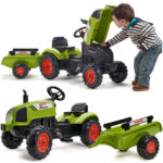 Falk Claas Arion 410 pedalinis traktorius iš 75% perdirbto plastiko su priekaba