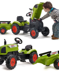 Falk Claas Arion 410 pedalinis traktorius iš 75% perdirbto plastiko su priekaba