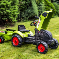 Falk Claas Arion 410 pedalinis traktorius iš 75% perdirbto plastiko su priekaba