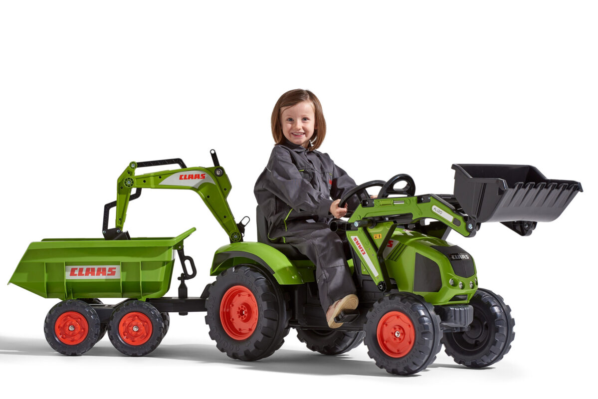 Falk Claas Axos 330 pedalinis traktorius su krautuvu
