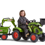 Falk Claas Axos 330 pedalinis traktorius su krautuvu