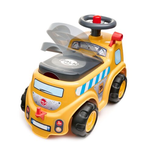 Falk JCB statybinis stumdomas sunkvežimis su priekaba ir smėlio įrankiais