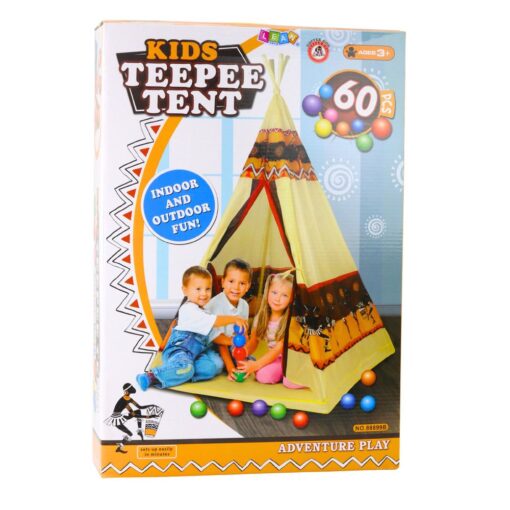 Indiško tipo TIPI palapinė su 60 kamuoliukų rinkiniu