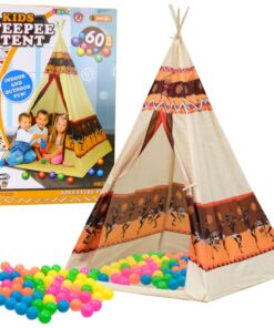 Indiško tipo TIPI palapinė su 60 kamuoliukų rinkiniu