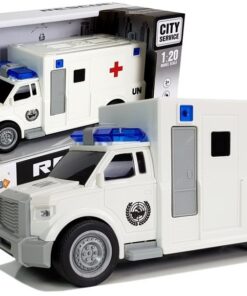 Interaktyvi greitosios pagalbos mašina Ambulance 1:20 su trinties pavara ir garsais