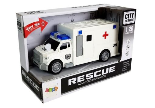 Interaktyvi greitosios pagalbos mašina Ambulance 1:20 su trinties pavara ir garsais