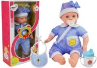 Lėlė kūdikis su mėlynais drabužėliais Doll Baby 45cm