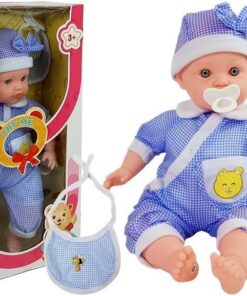 Lėlė kūdikis su mėlynais drabužėliais Doll Baby 45cm
