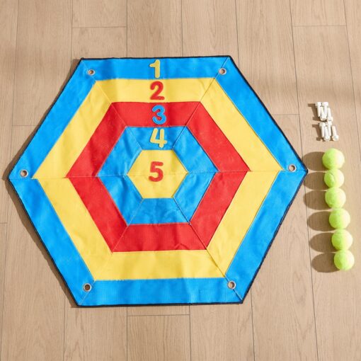 Masterkidz milžiniška šešiakampė STEM velcro smiginio lenta su skaičiais
