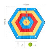 Masterkidz milžiniška šešiakampė STEM velcro smiginio lenta su skaičiais