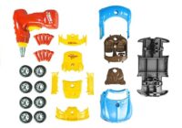 Mechaniko rinkinys su ardomu automobiliu – šviesos
