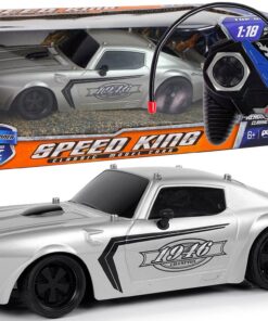 Nuotoliniu būdu valdomas sportinis automobilis 1:18 – sidabrinis lenktyninis modelis „Champion Pilot“