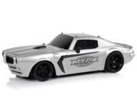 Nuotoliniu būdu valdomas sportinis automobilis 1:18 – sidabrinis lenktyninis modelis „Champion Pilot“