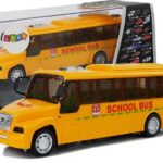 Pavasarinės pavaros mokyklinis autobusas su šviesomis
