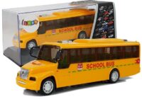 Pavasarinės pavaros mokyklinis autobusas su šviesomis