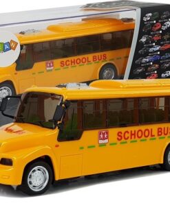 Pavasarinės pavaros mokyklinis autobusas su šviesomis