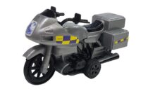automobilis ir motociklas su šviesomis ir garsais