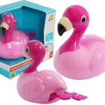 Rožinis maudynių flamingas – plūduriuoja ant vandens ir judina kojeles