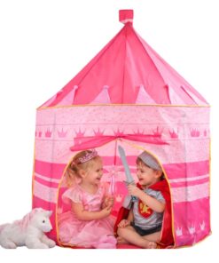 Rožinis žaidimų palapinės pilis mažajai princesei