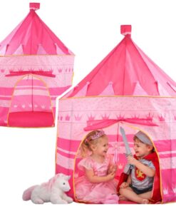 Rožinis žaidimų palapinės pilis mažajai princesei