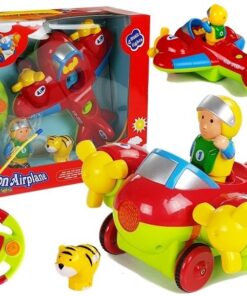 Vaikiškas R/C lėktuvas su vairalazdės formos pultu – raudonas