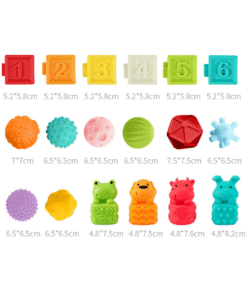 WOOPIE BABY Sensory Puzzles Squeeze Puzzle Sound Learning to Count 20 pcs.