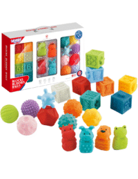 WOOPIE BABY Sensory Puzzles Squeeze Puzzle Sound Learning to Count 20 pcs.