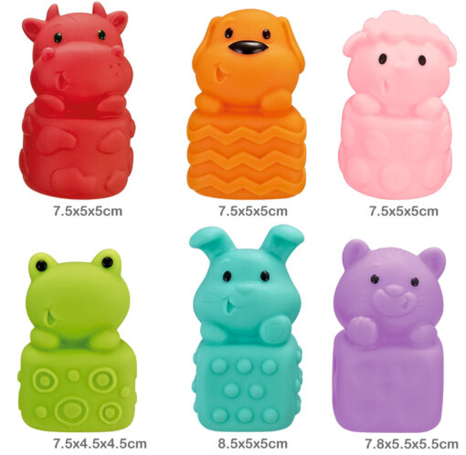 WOOPIE BABY minkštų jutiminių gyvūnėlių rinkinys – 6 vnt.