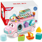 WOOPIE BABY muzikinis automobilių rūšiuoklis su cimbalais – rožinis.