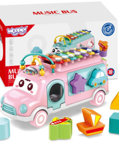 WOOPIE BABY muzikinis automobilių rūšiuoklis su cimbalais – rožinis.