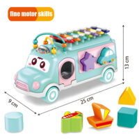 WOOPIE BABY muzikinis automobilių rūšiuoklis su cimbalais – žalias.