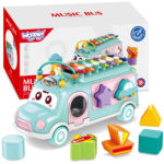 WOOPIE BABY muzikinis automobilių rūšiuoklis su cimbalais – žalias.