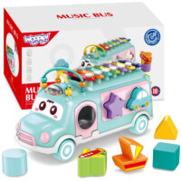 WOOPIE BABY muzikinis automobilių rūšiuoklis su cimbalais – žalias.