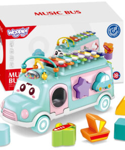 WOOPIE BABY muzikinis automobilių rūšiuoklis su cimbalais – žalias.
