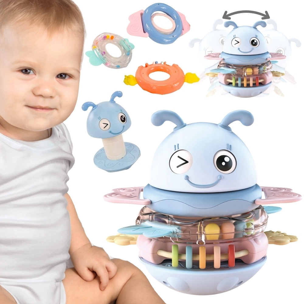 WOOPIE BABY „Vanka-vstanka“ sensorinis žaislas 2 viename – barškutis ir kramtukas WOOPIE BABY „Vanka-vstanka“ sensorinis žaislas 2 viename – barškutis ir kramtukas