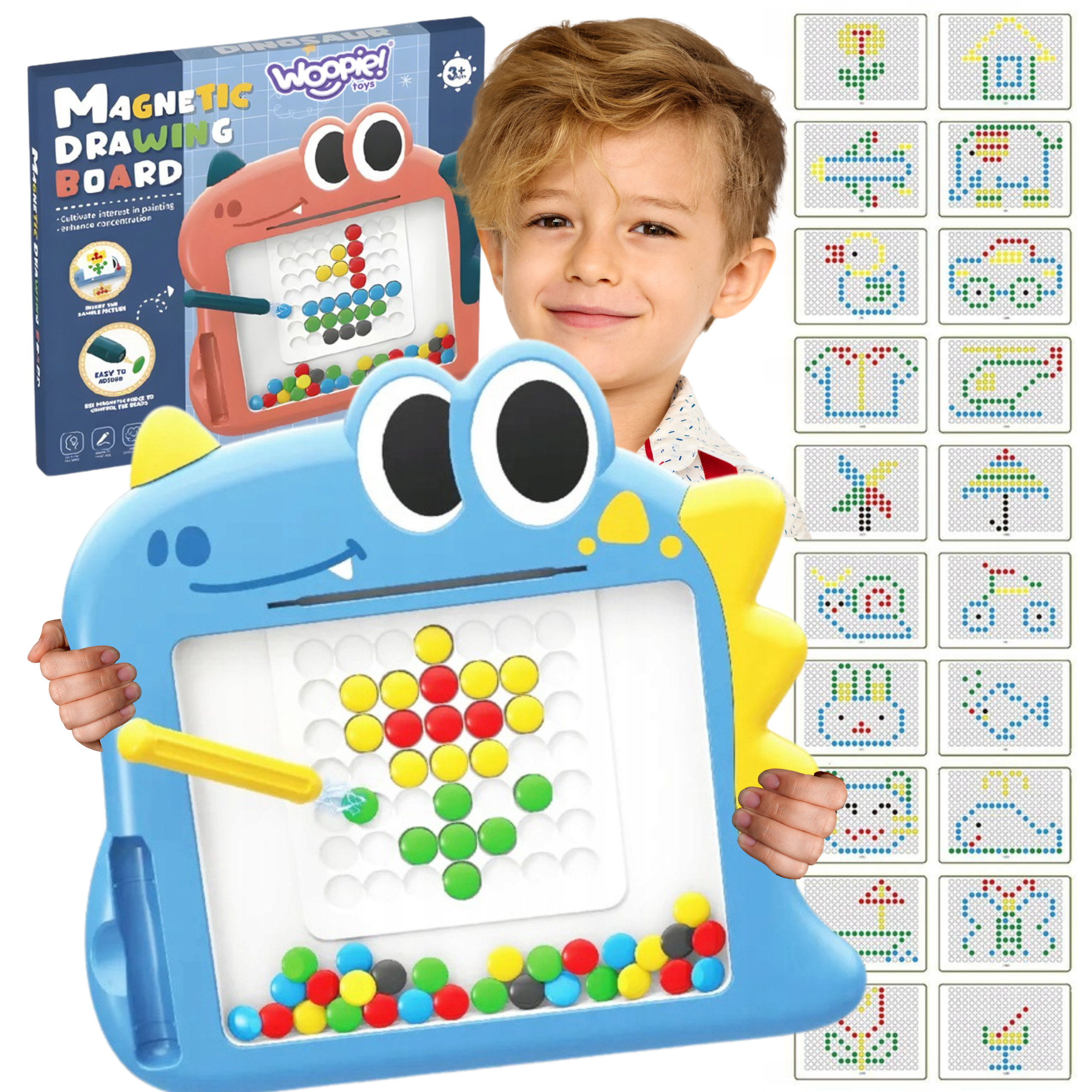 WOOPIE Magnetinė lenta vaikams Montessori „MagPad Dinozauras“ WOOPIE Magnetinė lenta vaikams Montessori „MagPad Dinozauras“