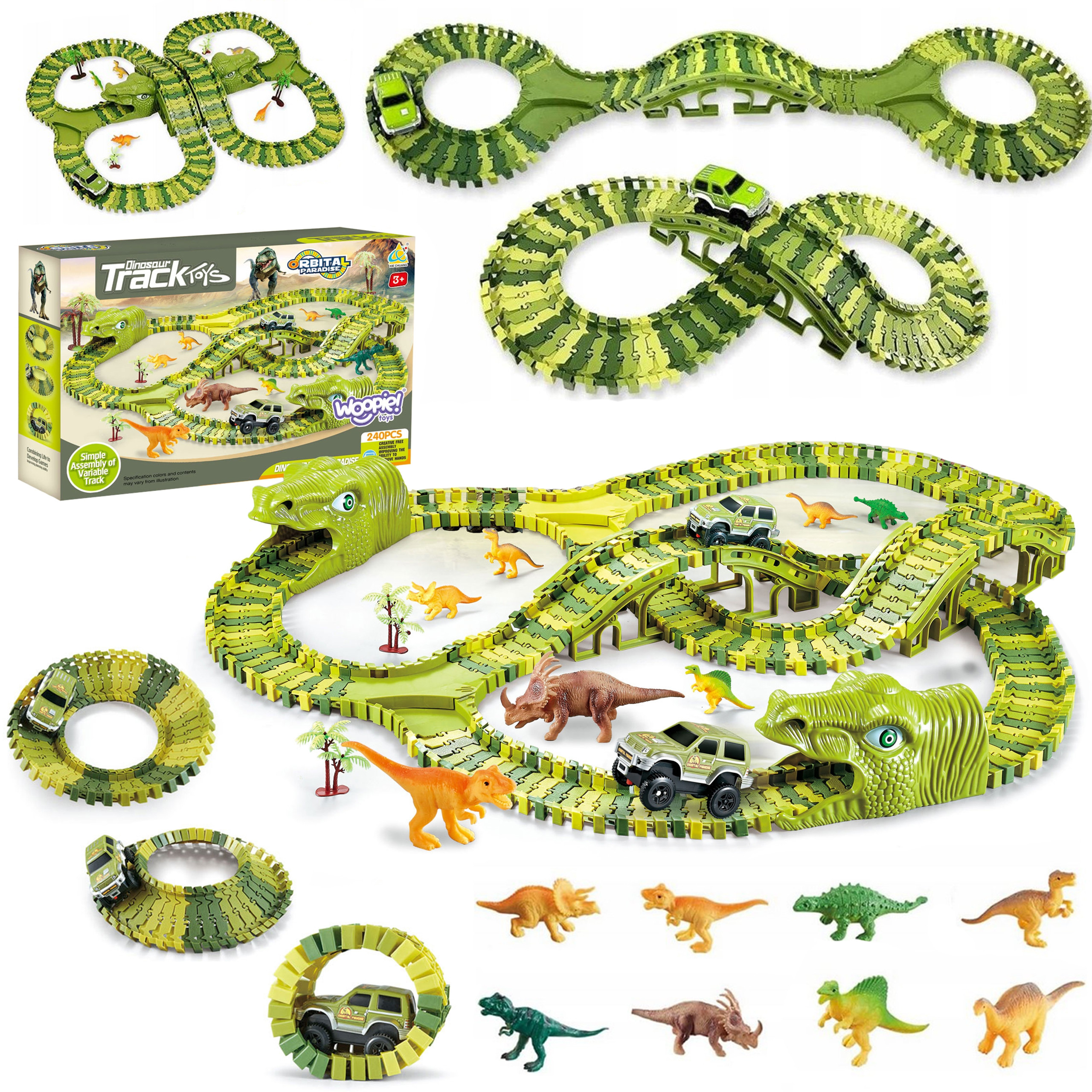WOOPIE XXL dinosauruste v&otilde;idus&otilde;idurada &ndash; 240-osaline komplekt