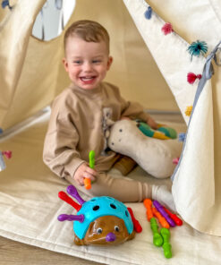 WOOPIE „Ežiuko rūšiavimo“ Montessori įgūdžių žaidimas – mokymosi skaičių ir spalvų žaidimas 4 viename