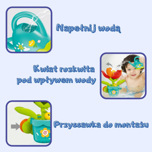 Woopie interaktyvi žydinti gėlė voniai su laistytuvu