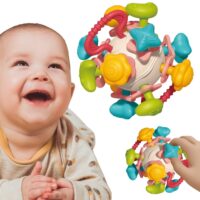 „WOOPIE BABY“ minkštas barškučiai – 4 viename kramtukas ir sensorinis žaislas kūdikiams nuo 0 mėn.