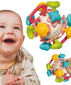 „WOOPIE BABY“ minkštas barškučiai – 4 viename kramtukas ir sensorinis žaislas kūdikiams nuo 0 mėn.
