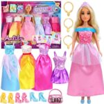 „WOOPIE ROYAL“ rinkinys – 5 kamuolių suknelės su aksesuarais ir lėle