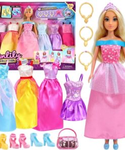 „WOOPIE ROYAL“ rinkinys – 5 kamuolių suknelės su aksesuarais ir lėle