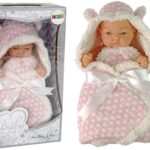 Sweet Baby beanie-nukk roosa kookoni ja paelaga &ndash; 24 cm