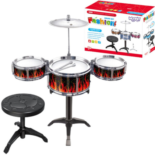 WOOPIE laste trummikomplekt (3 trummi + 1 taldrik + taburet)