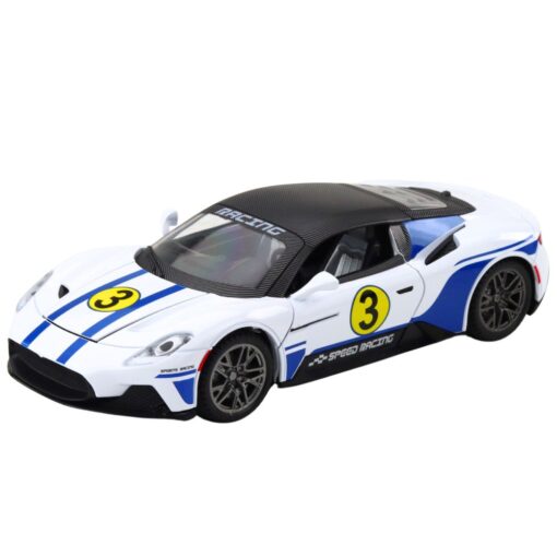 1:22 metalinis sportinis automobilis baltas