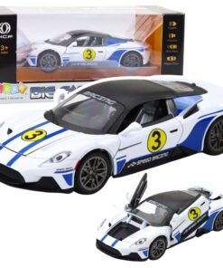 1:22 metalinis sportinis automobilis baltas