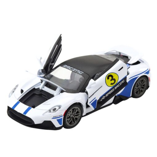 1:22 metalinis sportinis automobilis baltas