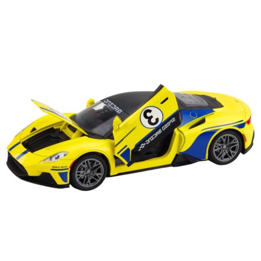 1:22 metalinis sportinis automobilis geltonas